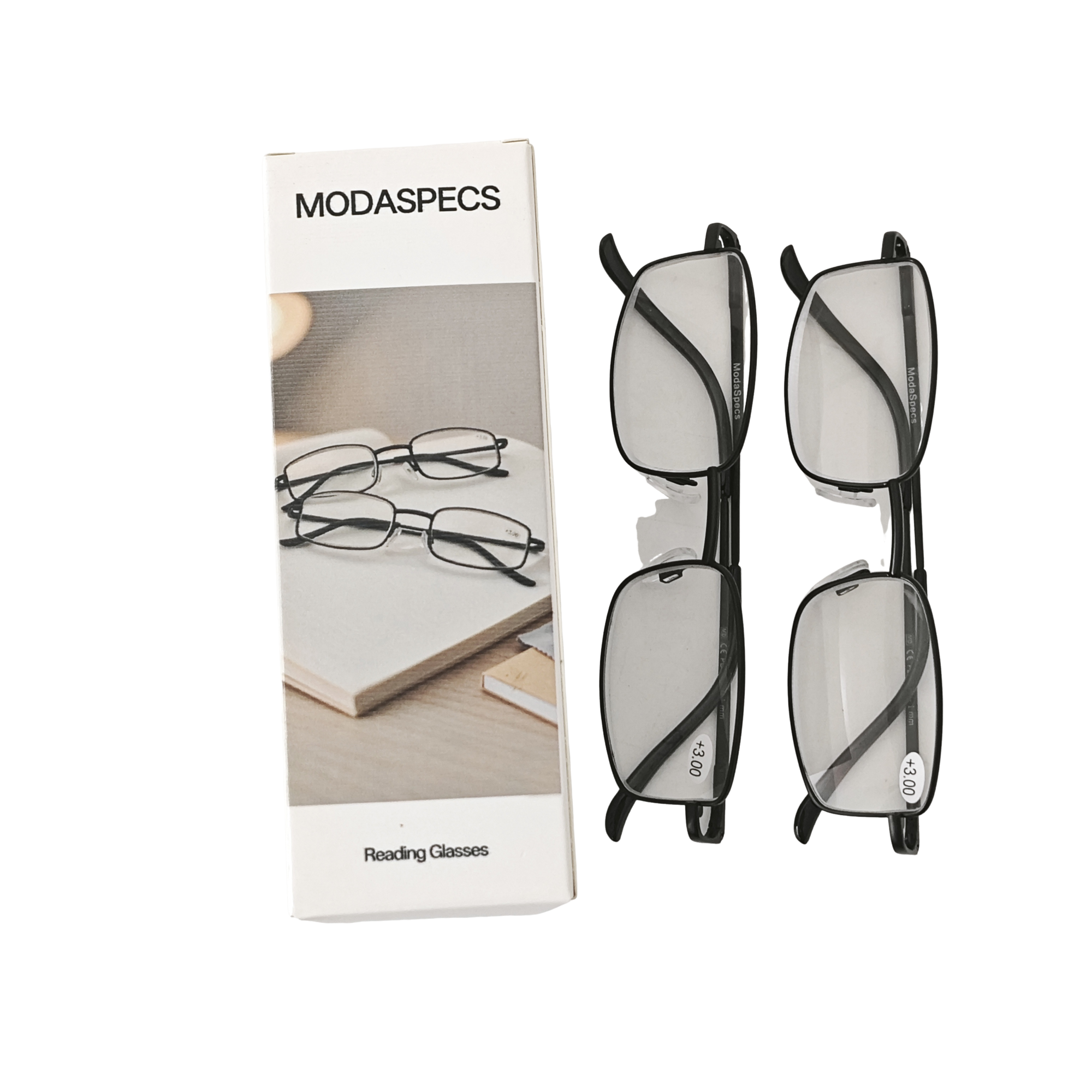 MODASPECS Metal Frame Reading Glasses 2 Pack, Lightweight Rectangular Presbyopic Eyeglasses for Daily Close Work & Reading - Image 2
