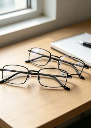 MODASPECS Metal Frame Reading Glasses 2 Pack, Lightweight Rectangular Presbyopic Eyeglasses for Daily Close Work & Reading