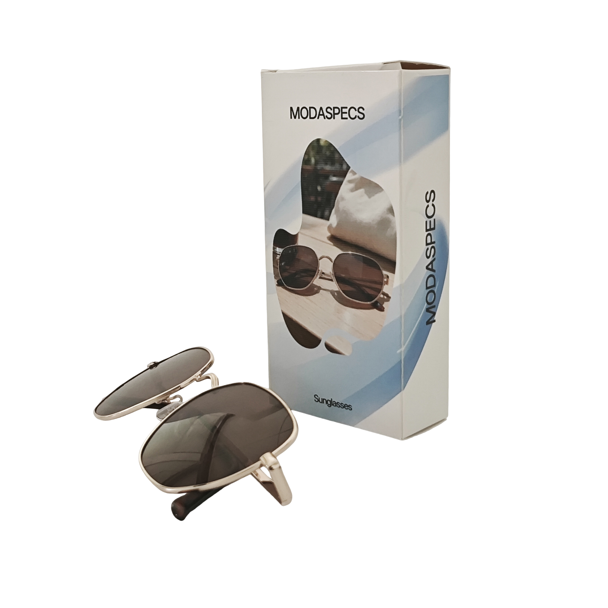 MODASPECS Hexagonal Metal Frame Sunglasses, Classic Brown Lens Lightweight Outdoor UV Protection Fashion Shades for Men & Women - Image 4