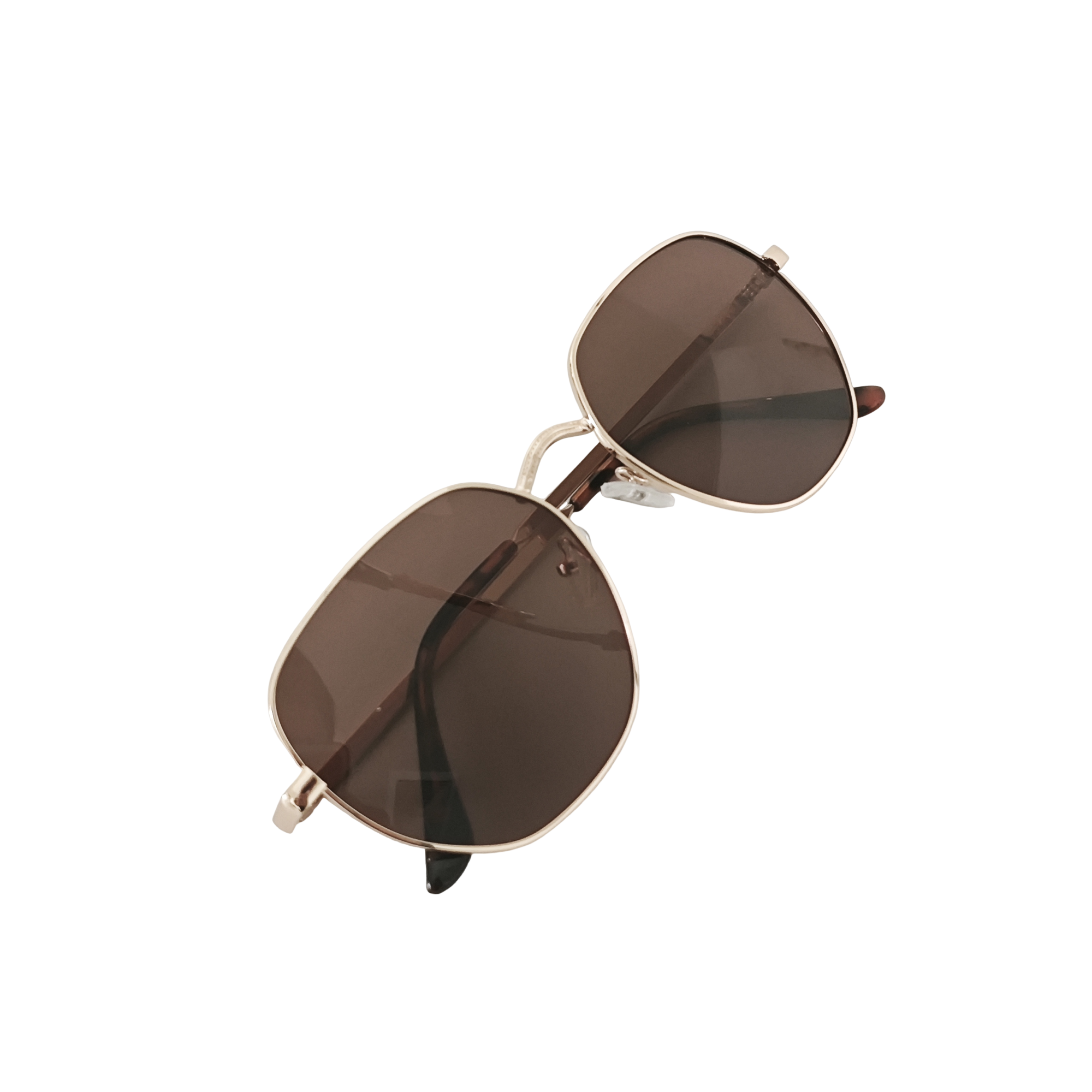 MODASPECS Hexagonal Metal Frame Sunglasses, Classic Brown Lens Lightweight Outdoor UV Protection Fashion Shades for Men & Women - Image 2